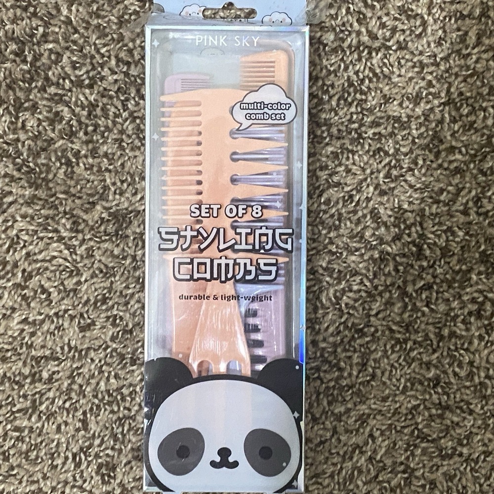 NIB Set‎ Of 8 Styling Combs Multi Color
